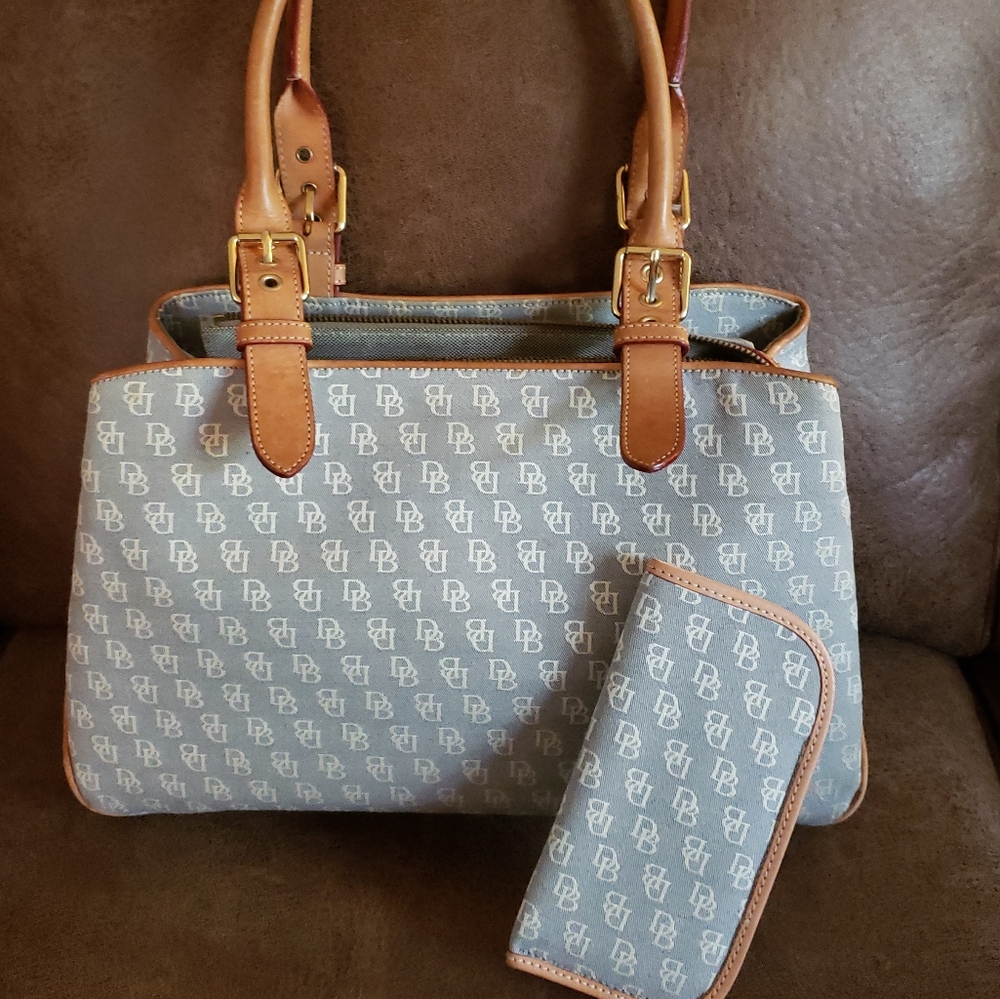 Dooney & Bourke Gray and Tan Satchel